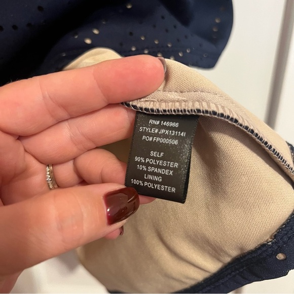 #61 CRYSTAL DOLL PERFORATED NAVY SKATER DRESS JUNIOR'S 5 - Picture 5 of 5